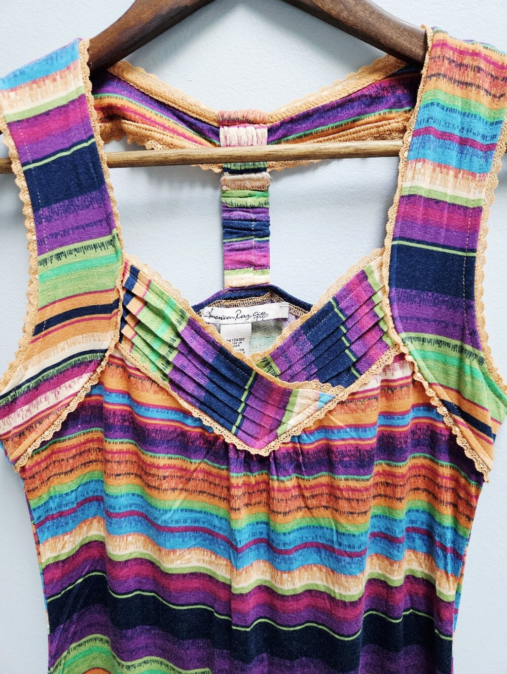 American Rag Colorful Striped Racerback Tank Top Medium - Picture 2 of 10